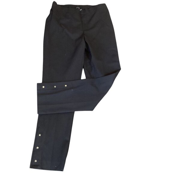 Isaac Mizrahi Live! 24/7 Stretch Pants with Snap Hem Sz 8 (31x30) Black #328C - Picture 3 of 10